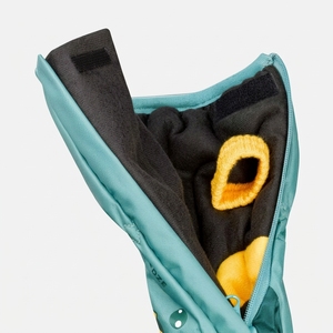 Mitaines de ski d'hiver pour enfant, isolées thermiquement, en polyester, avec fermeture à cordon, imprimé pingouin, vert - Product Image 4