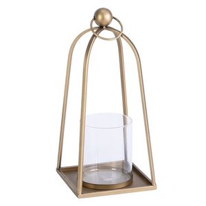 Rustic Standard Handmade Portable Durable Classic Metal &Glass Candle <b>Lantern</b> With <b>Gold</b> Finished Candle <b>Lantern</b> for Home - Product Image 3