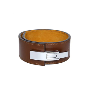 Ceinture de musculation unisexe en cuir véritable respirante et réglable avec boucle à levier, protection complète pour les squats - Product Image 3