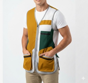 Gilet de tir en maille polyester léger et respirant personnalisé pour hommes, gilet de chasse professionnel avec logo personnalisé - Product Image 4