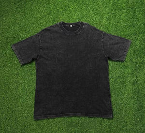 Camiseta de Manga Corta con Degradado en Forma de Lágrima, Estilo Hip-Hop Urbano, Lavada con Efecto Desgastado, para Parejas, a la Moda, Holgada, de Algodón Puro - Product Image 4