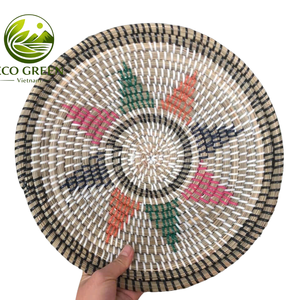 Plato de Seagrass Hecho a Mano, Bandeja de Servir Tejida Natural, Vajilla Redonda Ecológica, Decoración del Hogar, Logotipo Personalizado, Proveedor Mayorista - Product Image 1