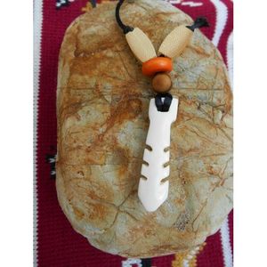 Collier ethnique bohème fait main, bijoux tribaux, perles en os sculptées, fournitures de perlage, cadeau - Product Image 4