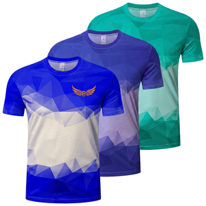Men's <b>Geometric</b> Pattern Quick Dry Short Sleeve O Neck T-<b>Shirt</b> Regular Fit Casual Polyester Knitted Top - Product Image 6