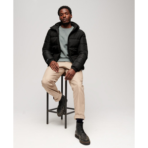 OEM Custom Design <b>Canvas</b> Winter Puffer <b>Jacket</b> Best Selling Men's Hooded Breathable Eco-Friendly Casual High Quality Long Sleeve - Product Image 4