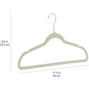 Confezione da 30 appendiabiti sottili antiscivolo in velluto e tessuto color avorio/beige per abiti e vestiti - Product Image 5