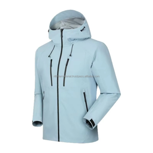 Veste personnalisée décontractée chaude en nylon enduit avec doublure polaire et fermeture éclair sur le devant pour l'automne et l'hiver, idéale pour les voyages en extérieur, coupe-vent et imperméable - Product Image 5