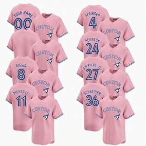 Maillot de sport personnalisé rose clair pour homme, grande taille, 100 % polyester, avec nom et numéro de l'équipe appliqués, respirant, séchage rapide, antibactérien - Product Image 1