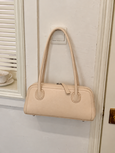 Bolso Tote Vintage de Cuero Sintético PU Color Crema, Impermeable, Estructurado, con Cierre de Cremallera y Broche, para el Uso Diario, Viajes y Desplazamientos - Product Image 2