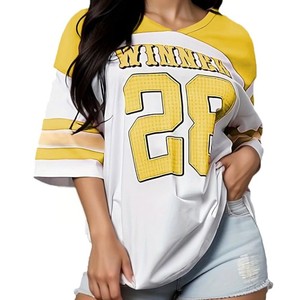 Maillots de sport personnalisés pour femmes : T-shirts amples à séchage rapide, unis, à manches courtes, en maille, pour le football, le basketball et le soccer - Product Image 5