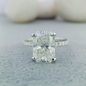 Bague de mariage en or massif 10K certifiée avec diamant de laboratoire taille ASCHER VVS, bijoux pour femmes – Vente directe d'usine de joaillerie fine - Product Image 2