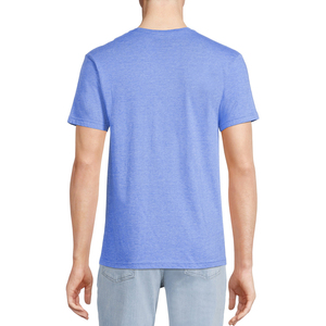Men's O-Neck Color Blocked T-Shirt Short Sleeve Knitted Casual Regular Fit Solid Design <b>Red</b> Black - Product Image 3