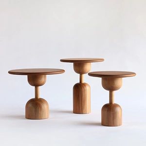 Soporte para Pasteles Hecho a Mano en Madera Sólida, Soporte de Exhibición de Madera con Acabado Natural, Mesa para Postres Independiente, Estilo Antiguo - Product Image 1