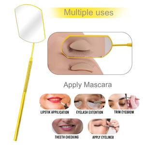 Espejo de Extensión de Pestañas con Forma Cuadrada, Dorado y Colorido, de Acero Inoxidable, Portátil, de la Marca Bahasa Pro - Product Image 5