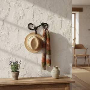 Crochet mural en fer poli de style vintage |   Crochet décoratif personnalisé pour chambre à coucher, entrée et organisation - Product Image 5