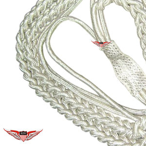 Silver Aiguillette Shoulder Cords Aiguillette Twisted Aiguillette with Metallic Silver Tip Metallic <b>Cord</b> - Product Image 4