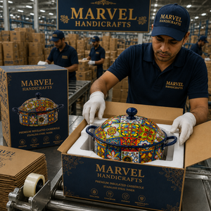 หม้อตุ๋นสเตนเลสสตีลพรีเมียม Marvel Handicrafts พร้อมฝาปิด สำหรับอุ่นอาหารในช่วงเทศกาลอีดและรอมฎอน ใช้สำหรับเสิร์ฟและตกแต่ง - Product Image 4