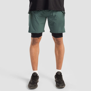 New Arrival Wholesale OEM Good Quality Men's Activewear Sports Regular Fit Shorts Quick Dry Comfortable Low Price Double <b>Layer</b> - Product Image 3