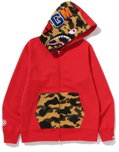 Sudadera con capucha roja de forro polar con cremallera, bolsillo con diseño de tiburón, estilo urbano, unisex, corte holgado, 100% algodón, para invierno, 180g - Product Image 5
