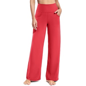 Women's Yoga Set Plaid Crop Top & <b>Flared</b> <b>Leggings</b> Mid Waist Elastic Waist Four-Way Stretch Quick Dry Soft Fabric Breathable - Product Image 3