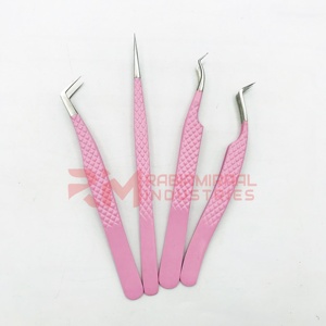 Pinzas de Volumen para Pestañas Postizas RMI de Acero Inoxidable con Punta de Fibra Rosa - Product Image 2