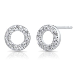 Pendientes geométricos de círculo abierto con circonitas para mujer, pendientes de moda, pendientes deslumbrantes, regalo - Product Image 4