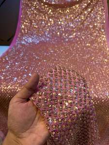 Tissu de luxe brodé de perles, dentelle africaine, maille filet, organza à sequins pour vêtements de boutique, qualité export pour les acheteurs - Product Image 4