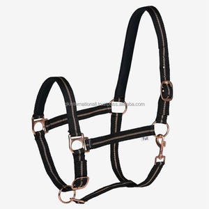 Licou de cheval en Nylon, nouveau Style, en design de paillettes en or Rose, nez et couronne ajustables, matériel en or rose - Product Image 6