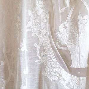 Custom Wholesale Quang Thanh Embroidery Vintage Modern Linen Flower Basket <b>Curtain</b> Cotton Ribbon Full Sizes Door <b>Window</b> Home - Product Image 2