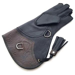 Guantes de Cetrería de Cuero, Largos, Diseño Táctico Resistente para Caza al Aire Libre y Uso en Invierno - Product Image 5
