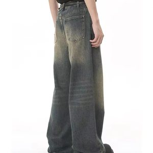 Jeans Anchos de Mezclilla 100% Algodón Lavado para Hombre, Corte Holgado, Ligeros, Casuales, Talla Grande, Proveedor OEM, Alta Calidad, Hechos a Medida - Product Image 6