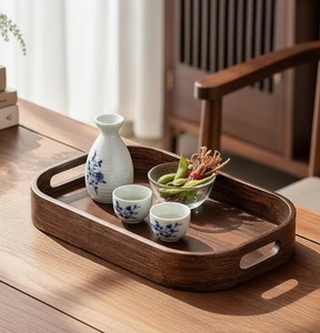 Wooden Tea Serving <b>Tray</b> with Handles, Multipurpose Platter for <b>Snacks</b> and Fruit rustic serving <b>tray</b> handmade <b>tray</b> - Product Image 5