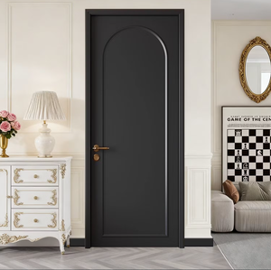 Portes d'entrée en composite de bois ODM de haute qualité en PVC avec placage bois, design minimaliste, WPC, étanches, pour usage intérieur - Product Image 1