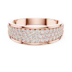 Bague pour homme en or rose 14 carats avec diamant de laboratoire Monarch Ice, style Prestige Brilliance, pavé Urban Crown, modèle Noble Band - Product Image 5
