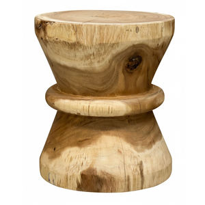 Tabouret ottoman moderne élégant et robuste en bois de Suar biologique, poli à la main, fait main, meuble de salon ou de chambre - Product Image 4