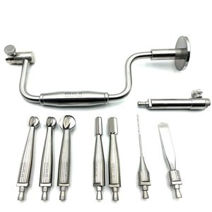 Premium Hudson Hand Drill <b>Set</b> Stainless Steel Neurosurgical Cranial Bone Burr Extension Piece Stabilization Brace Hardware - Product Image 1