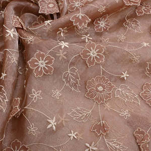 Tela de encaje floral de poliéster de primera calidad con bordado láser de lujo para vestidos de novia, de noche y prendas textiles. - Product Image 2