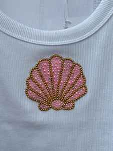 Débardeur côtelé blanc en coton pour femme avec col orné de strass colorés, sans manches, pour l'été, les fêtes et le quotidien, fournisseur en gros - Product Image 6