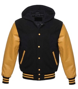 <b>Mens</b> Letterman <b>Jacket</b> With Hooded Style Baseball <b>Jacket</b> Winter Sports <b>Bomber</b> Streetwear Letterman <b>Varsiti</b> <b>Jacket</b> - Product Image 1