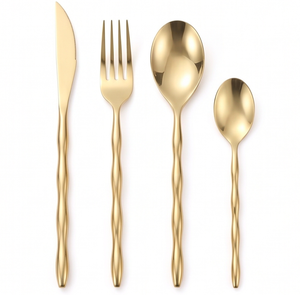 Cuchara de Sopa de Acero Inoxidable Dorado con Acabado Espejo de Alta Calidad, Diseño Elegante, Apta para Lavavajillas, Cubertería para Bodas y Eventos - Product Image 1