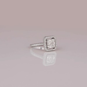 Bague en diamant de laboratoire rond de la meilleure qualité, ensemble de 4 griffes, bague pour femme, bague en diamant rond en or 18 carats, cadeau d'anniversaire - Product Image 5