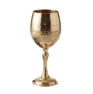 Verre à cocktail élégant en laiton, forme cloche, fait main, longue tige, gobelet en métal, pour occasions festives, verre à vin - Product Image 2