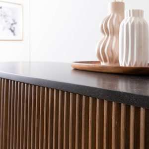 Aparador redondo Vandana Radiant Optima en madera de mango y metal Ysé - Product Image 5