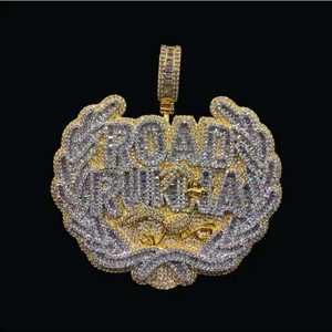 Colgantes de Letra P de Moissanita VVS Cultivada en Laboratorio, Hechos a Medida, Estilo Hip Hop Iced para Raperos, de Plata de Ley con Engaste de Garra, de Terceros - Product Image 2