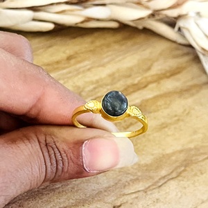 Buyer Favorite Boho Labradorite <b>Ring</b> <b>Dainty</b> Brass <b>Ring</b> for Women 18k Gold Plated Minimalist Tribal Jewelry for Wholesale/OEM/ODM - Product Image 2