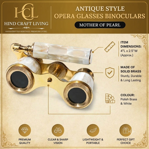 Jumelles d'opéra vintage en laiton, style nautique antique, mini-télescope, cadeau de collection et décoration intérieure - Product Image 6