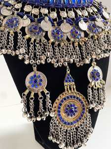 Nouvel ensemble de bijoux ethniques afghans Kuchi 2026 pour femme, collier à pampilles et boucles d'oreilles plaqués argent antique, Tikka pour mariage, fête ou Aïd - Product Image 3