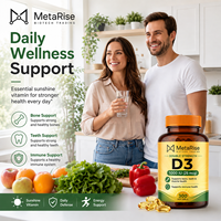Capsules de vitamine D3 en gélules molles, sans sucre, végétaliennes, complément multivitaminé pour adultes avec biotine