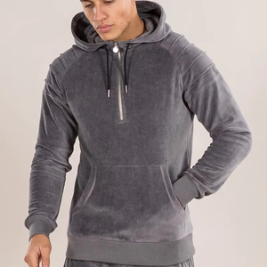 High Quality <b>Men's</b> <b>Velour</b> <b>Tracksuits</b> Custom Slim Fit Plain Jogger Suit OEM Breathable Two Pieces Sets - Product Image 3
