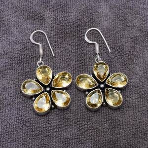 Handmade Citrine Flower Earrings 925 Sterling Silver Gemstone <b>Jewelry</b> Elegant Women Gift Unique Nature <b>Inspired</b> Design - Product Image 2
